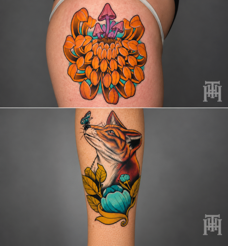 Real tattoo work from The Hidden Hand artists in Denver
